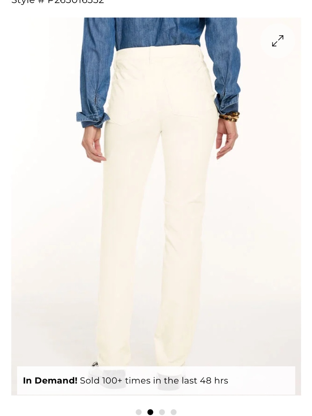 Talbots Cream Straight-Leg Jeans - Picture 3 of 7